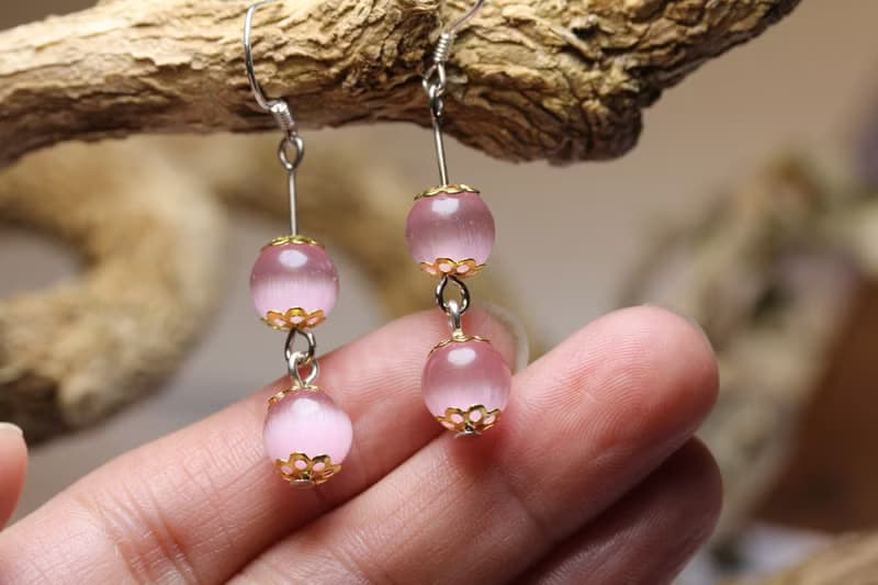 貓眼石復古經典款淑女氣質耳墜耳飾耳掛  藍貓眼  粉貓眼  白貓眼