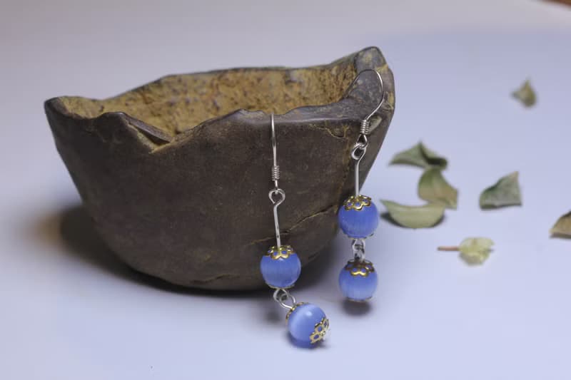 貓眼石復古經典款淑女氣質耳墜耳飾耳掛  藍貓眼  粉貓眼  白貓眼