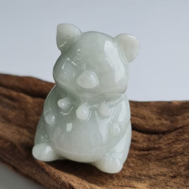 招財系列++翡翠玉豬/福氣招財豬/擺件/福豬 | 天然緬甸玉A貨翡翠