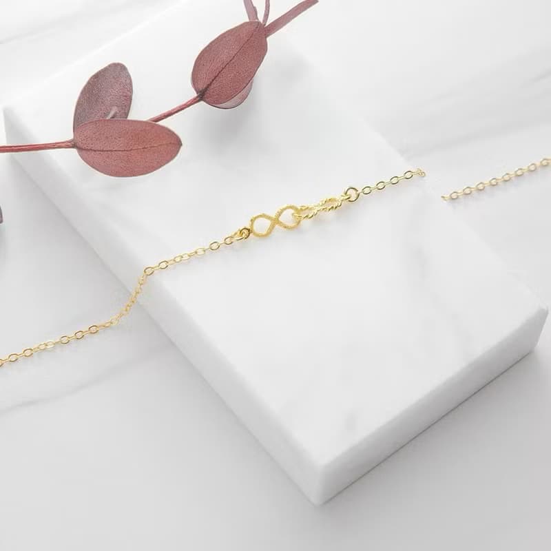 藏寶箱9999黃金金飾純金 雙無限大 立體字母H 雙麻花圈 手鍊 手環