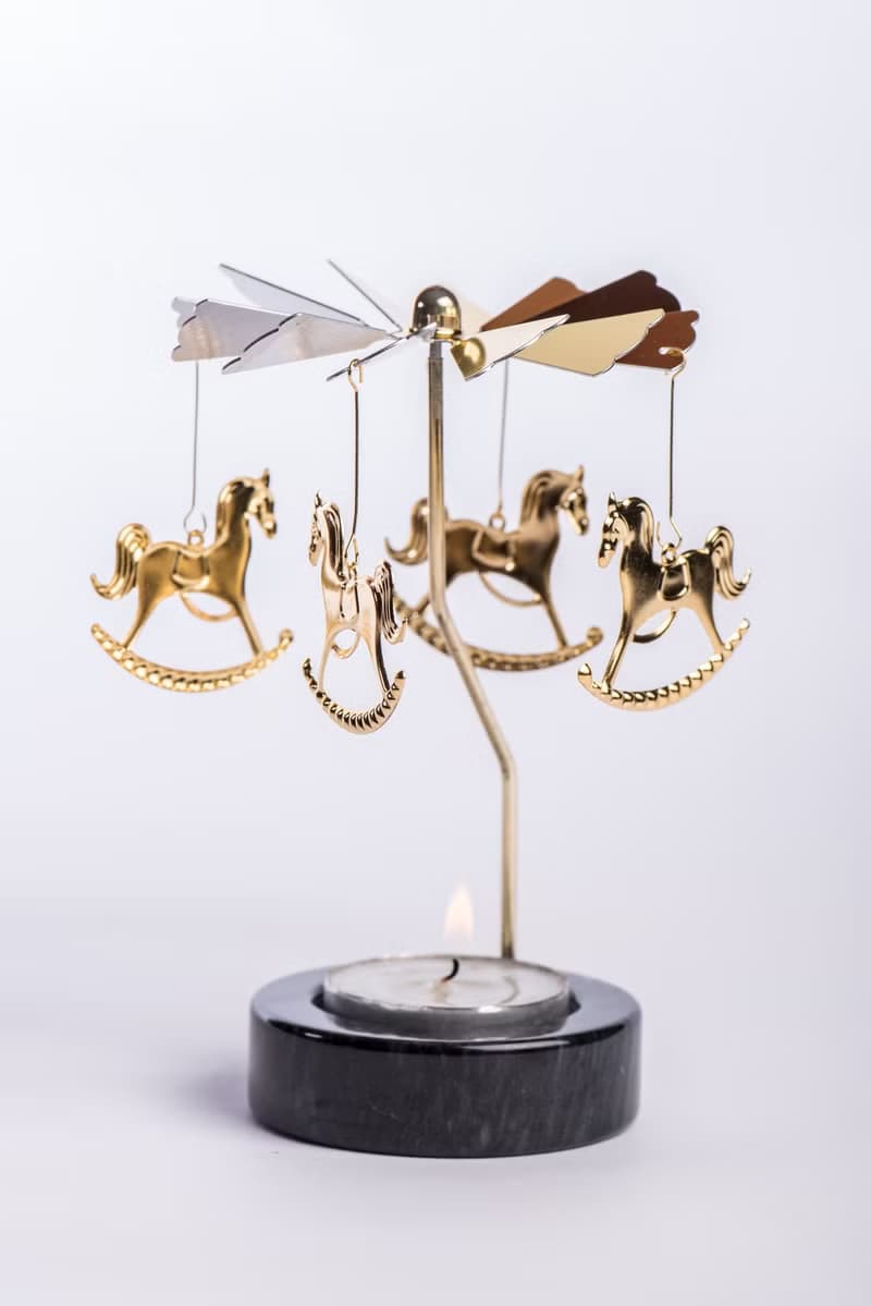 -【奇鈺家居】大理石旋轉燭台