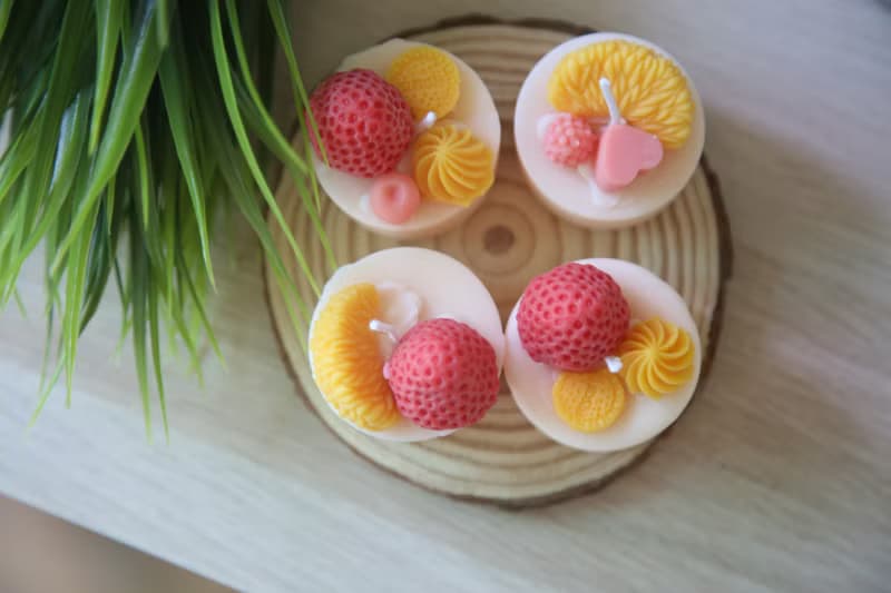 甜點系列│草莓蛋糕蠟燭-天然精油大豆蠟燭-乳酪起司