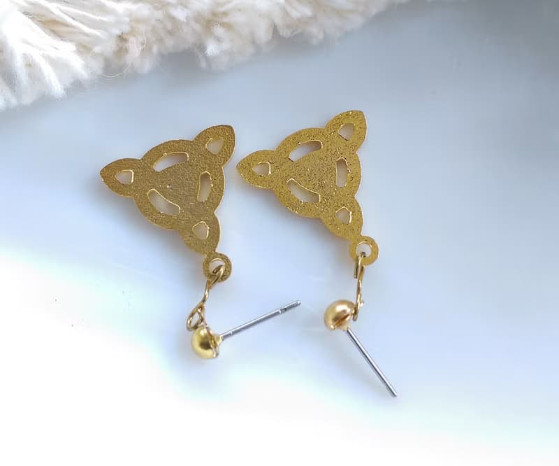 Vintage Jewelry 西洋古董飾品 景泰藍 凱爾特結 耳勾 針式耳環