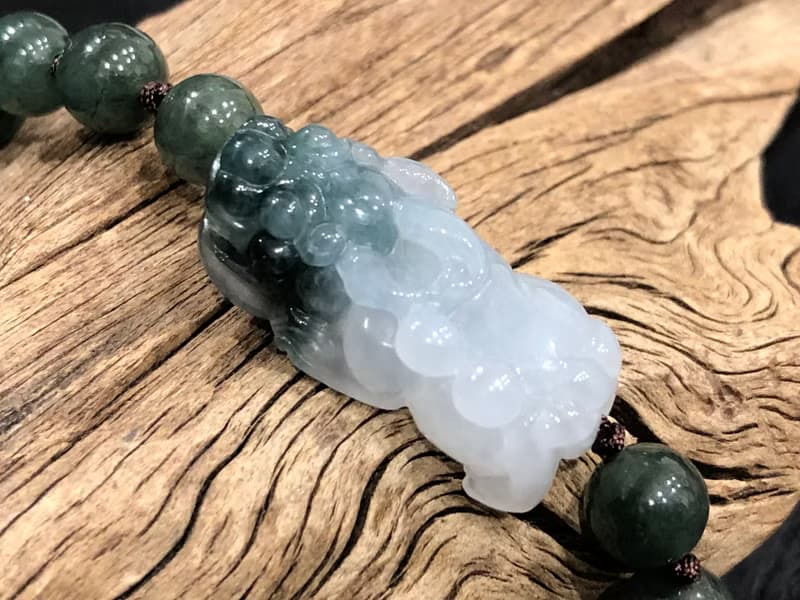 免費開光 天然翡翠招財貔貅手鍊 油青翡翠手鍊 開運 防小人 擋煞