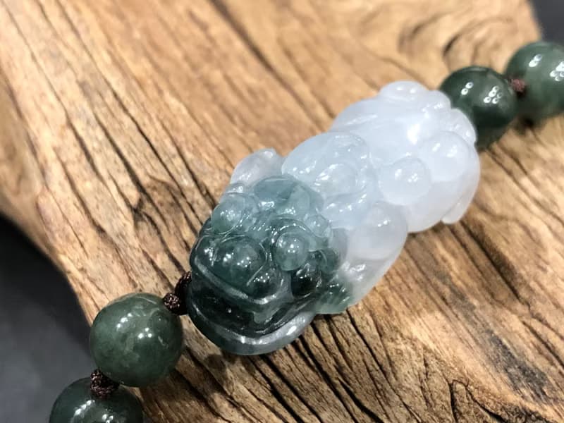 免費開光 天然翡翠招財貔貅手鍊 油青翡翠手鍊 開運 防小人 擋煞