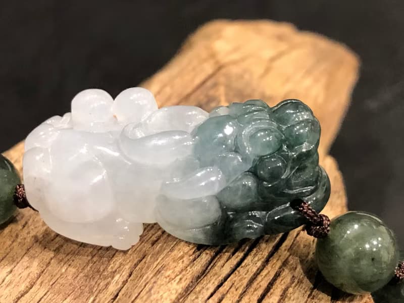 免費開光 天然翡翠招財貔貅手鍊 油青翡翠手鍊 開運 防小人 擋煞