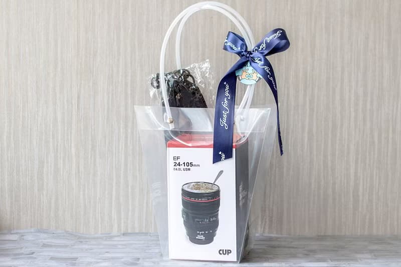父親節禮物贈品禮物包 相機鏡頭杯+不鏽鋼吸管組 環保餐具 趣味
