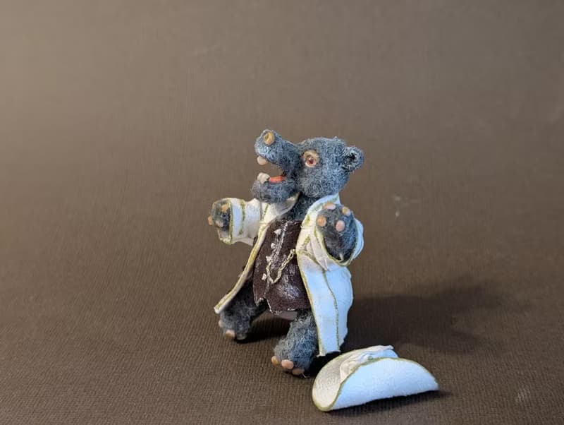Richard hippopotamus. Crocheted miniature. 6cm.
