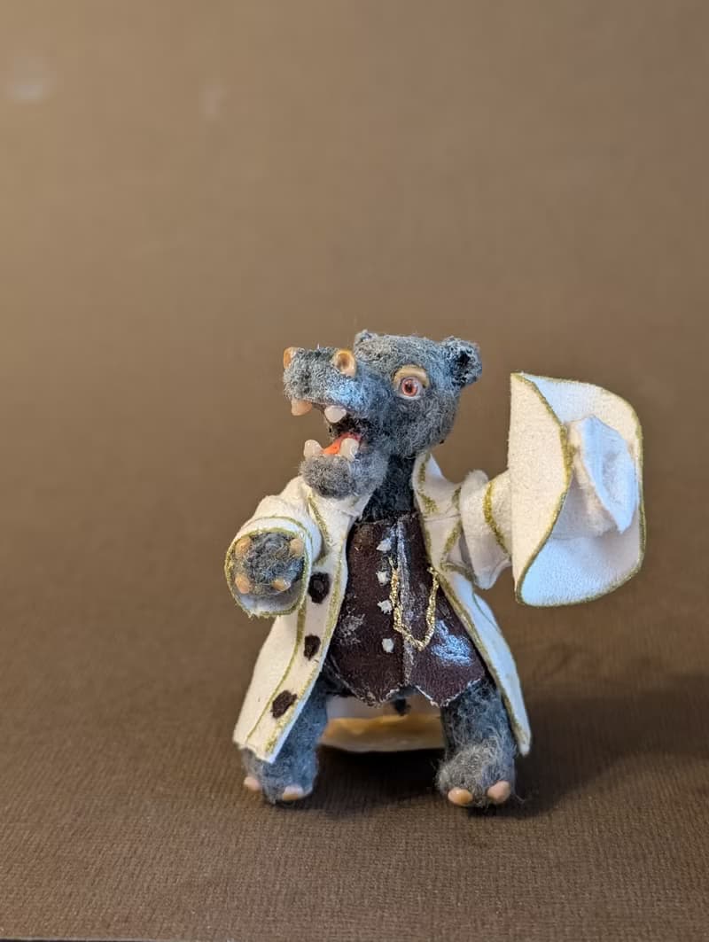 Richard hippopotamus. Crocheted miniature. 6cm.
