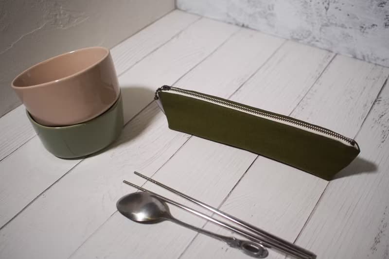 日常系列餐具袋/筷套/限量手工包/小草綠/現貨供應中