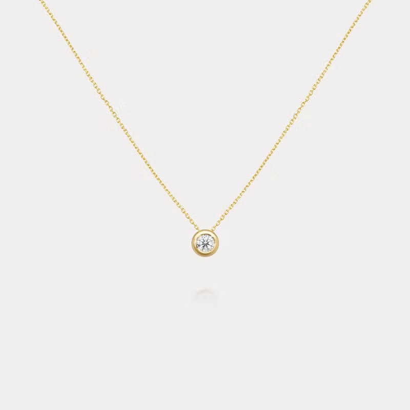 Bubble D. | 0.10ct-0.20ct 泡泡包鑲 八心八箭 天然鑽石18K項鍊