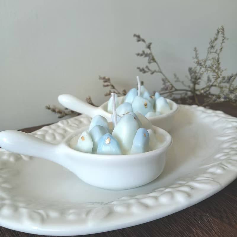 藍水晶冰塊金箔 | 天然香氛精油大豆蠟燭 -清甜綠薄荷 | 結婚禮物