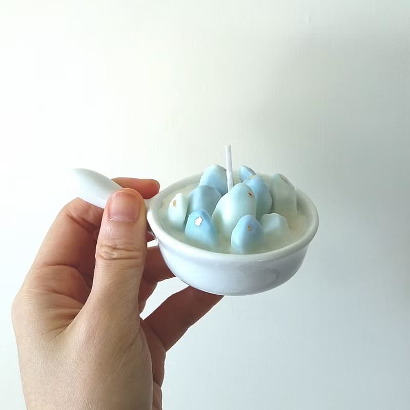 藍水晶冰塊金箔 | 天然香氛精油大豆蠟燭 -清甜綠薄荷 | 結婚禮物