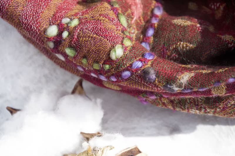羊絨毯刺繡羊毛披肩/針織圍巾/刺繡圍巾/羊絨披巾/喀什米爾Cashmere 聖誕禮物 情人節禮物 交換禮物 生日禮物-花