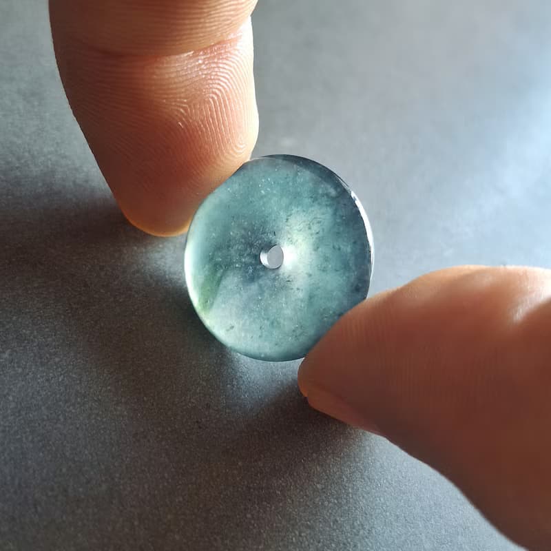 天然瓜地馬拉翡翠玉器 | 冰種小平安扣吊墜 |