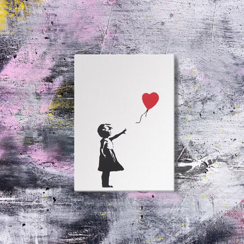 【英國 Banksy】藍牙畫布音箱 聯名款Girl With Balloon (直式)