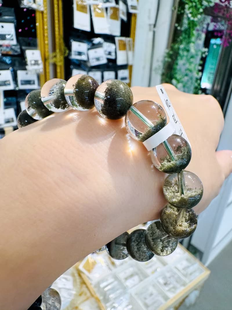 精品玻璃體濃色翠綠招財半盆綠幽靈11.5mm39.60g主正財事業貴人緣