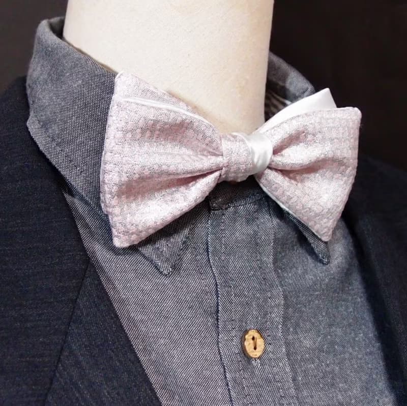 浪漫粉紅色 銀白紳士 領結bow tie-雙面可用
