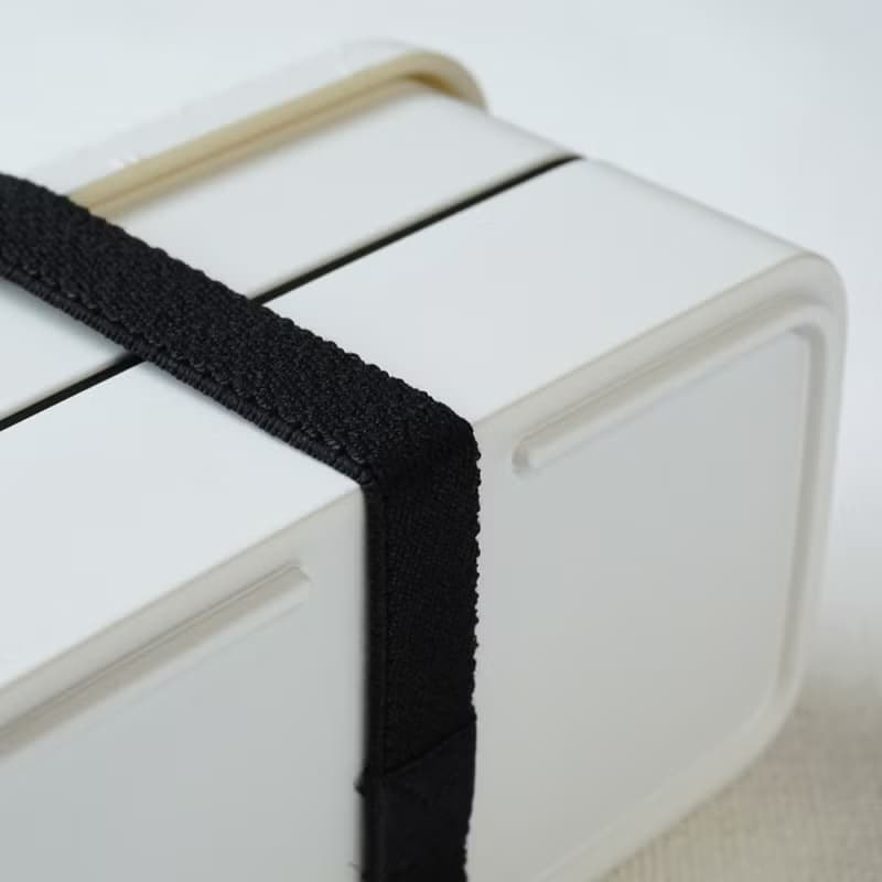 網代竹編花紋 單色長方形雙層便當盒 可用於微波 500ml 日本製