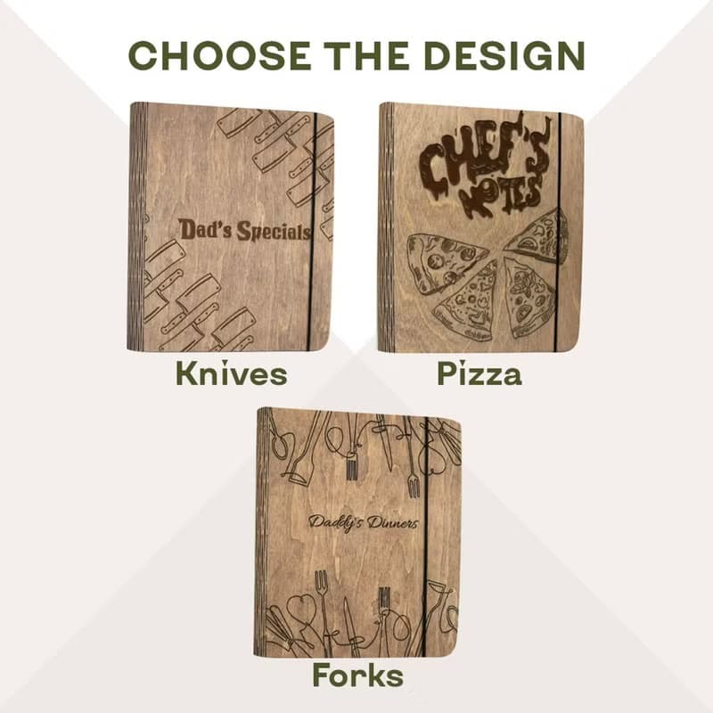Wooden Custom Cookbook, Father Day Gift, Cooking Gift by Enjoy The Wood