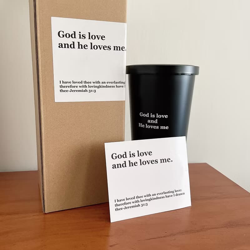 JIN CHA GOD-吸管杯 God is love and he loves me(黑色)/基督