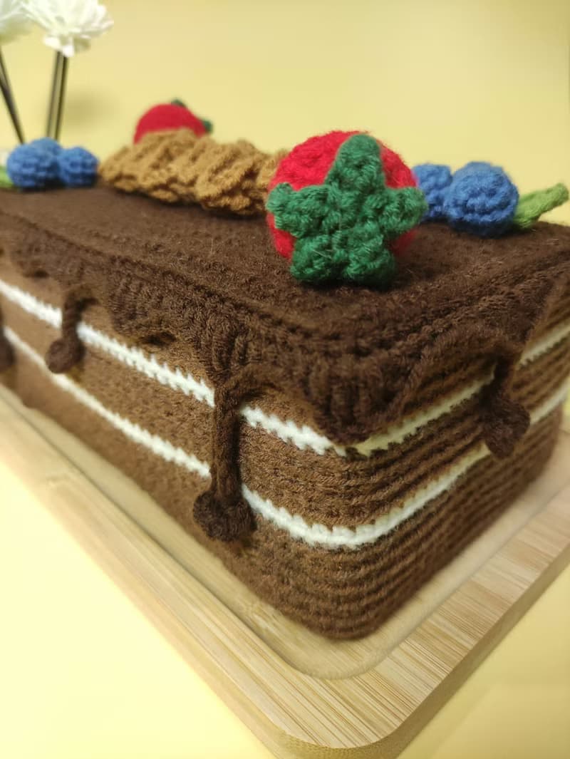 【巧克力瀑布蛋糕】手工製紙巾盒/紙巾套 - 針織|鉤針