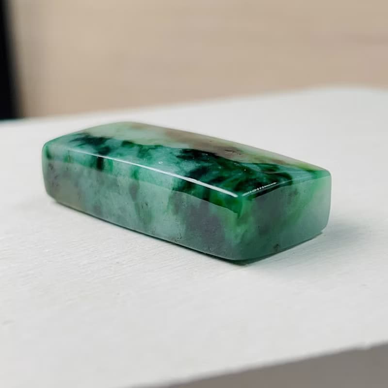 花青翡翠玉印章 | 天然緬甸玉A貨翡翠 | 送禮