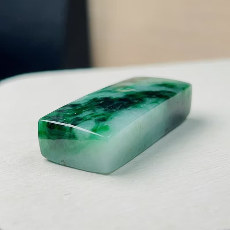 花青翡翠玉印章 | 天然緬甸玉A貨翡翠 | 送禮