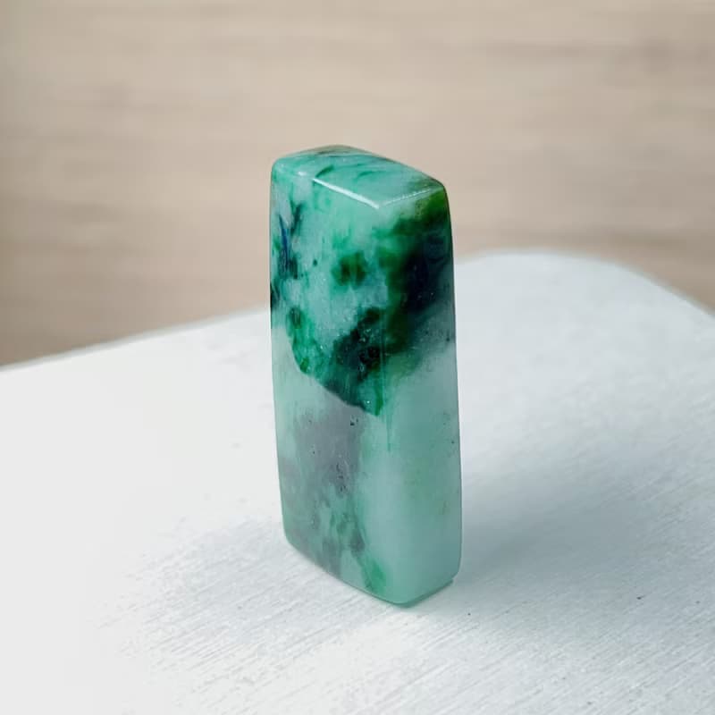 花青翡翠玉印章 | 天然緬甸玉A貨翡翠 | 送禮