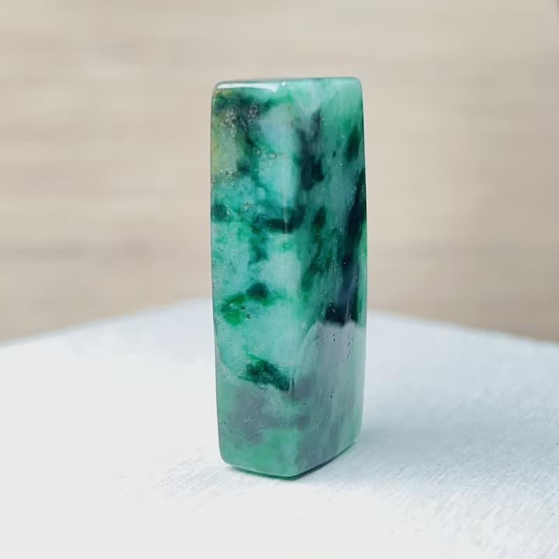 花青翡翠玉印章 | 天然緬甸玉A貨翡翠 | 送禮