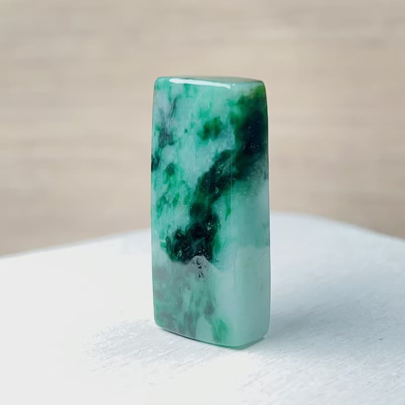 花青翡翠玉印章 | 天然緬甸玉A貨翡翠 | 送禮