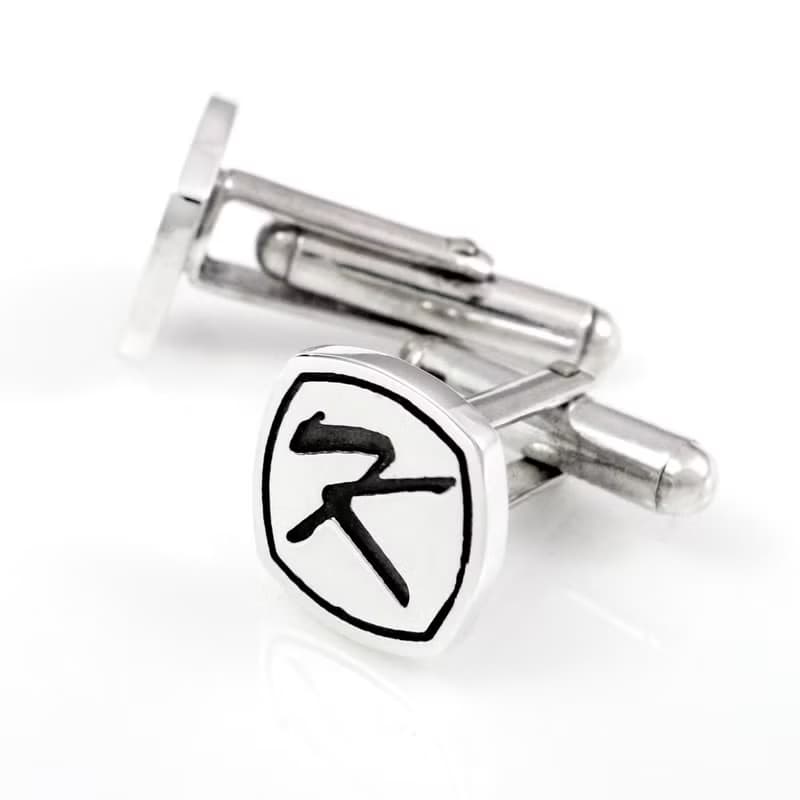 方形姓名袖扣 陰刻款 925純銀袖扣訂製