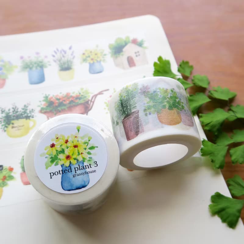 小盆栽potted plant-3 紙膠帶