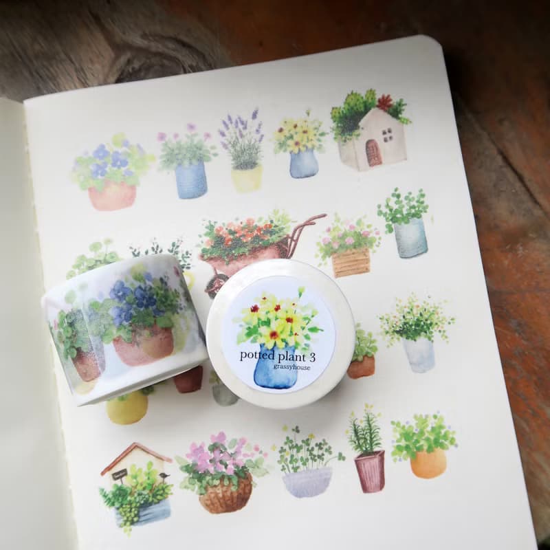 小盆栽potted plant-3 紙膠帶