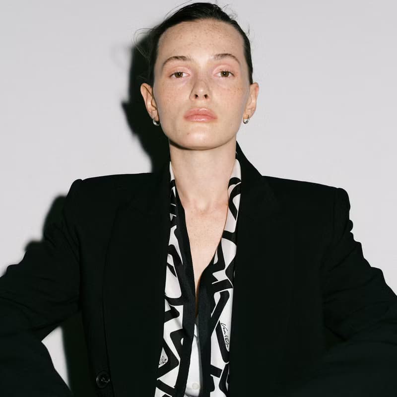 【Ven & Qu】流動鏈結真絲圍巾-黑米色 120×25cm