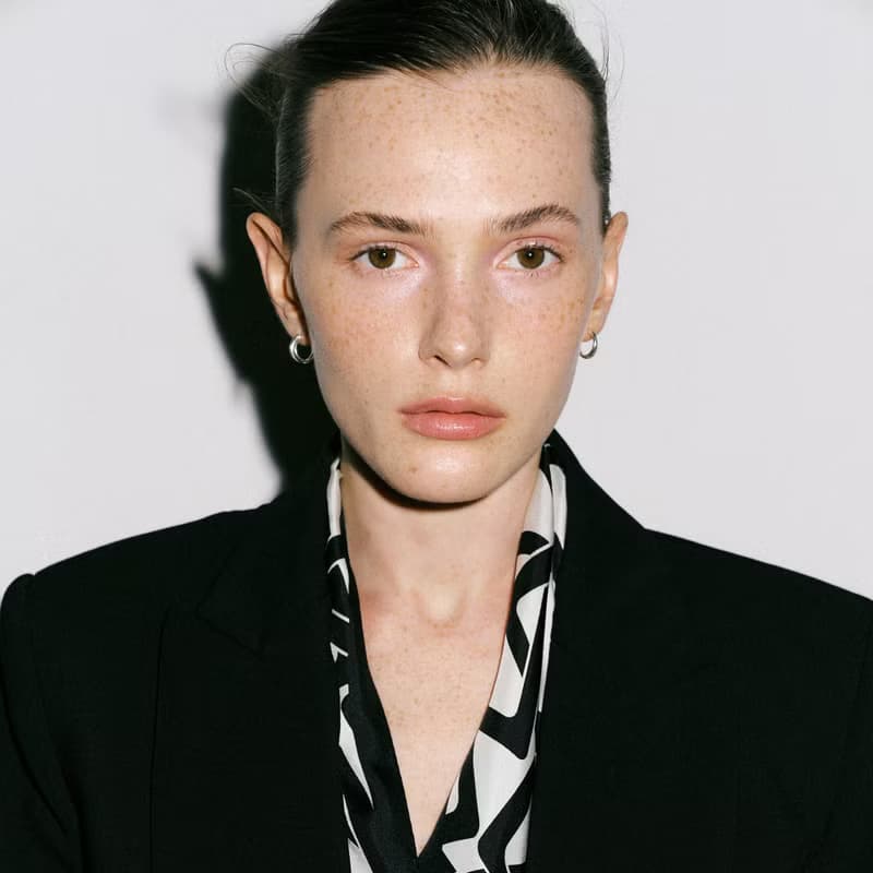 【Ven & Qu】流動鏈結真絲圍巾-黑米色 120×25cm