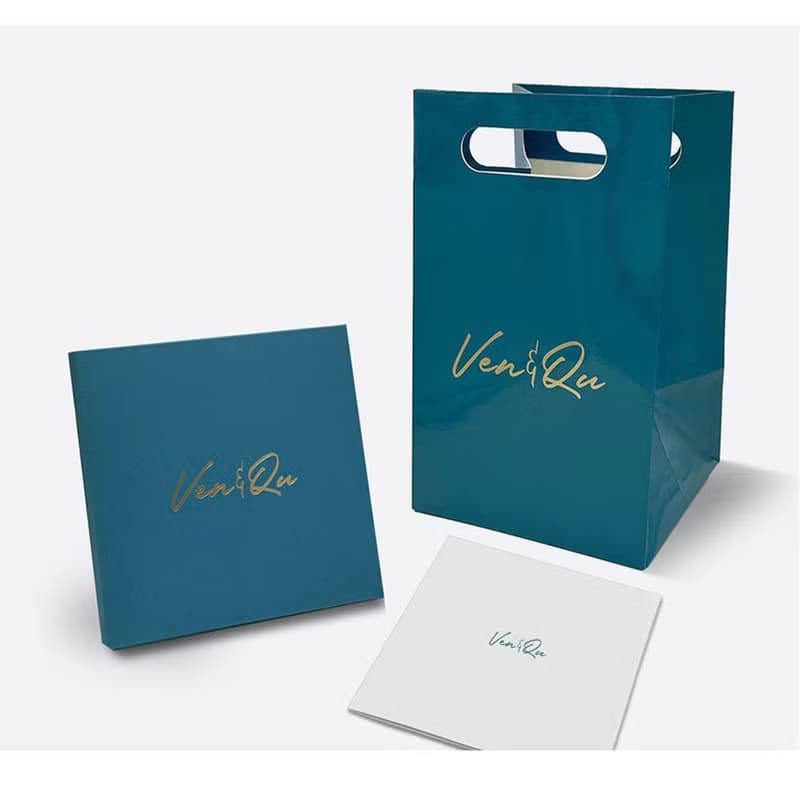 【Ven & Qu】流動鏈結真絲圍巾-黑米色 120×25cm