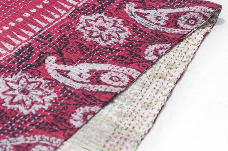 刺繡絲巾/絲綢刺繡圍巾/手縫紗麗線絲巾/印度絲綢刺繡圍巾-粉紅花