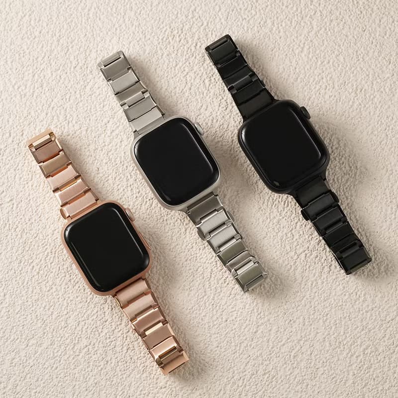 Apple watch - 質感霧光磚形(縮腰)不鏽鋼 蘋果錶帶