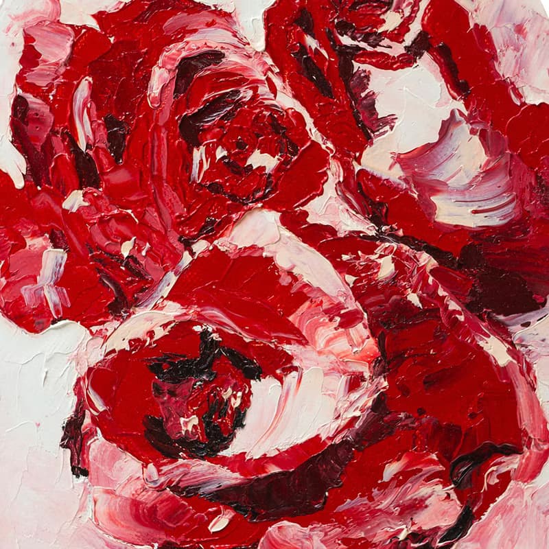 Roses Painting Floral Original Art Birth Flower Artwork Botanical Bouquet Wall