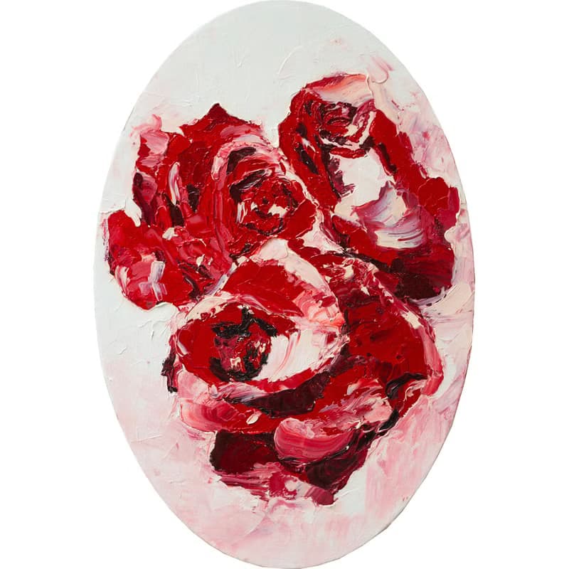 Roses Painting Floral Original Art Birth Flower Artwork Botanical Bouquet Wall