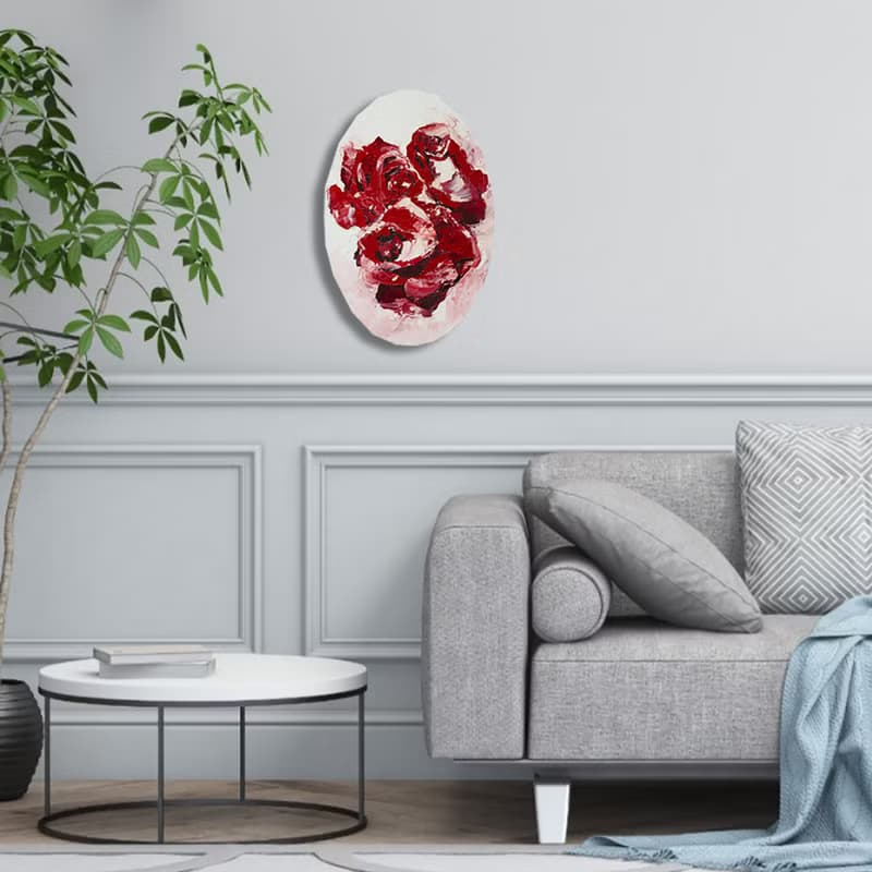 Roses Painting Floral Original Art Birth Flower Artwork Botanical Bouquet Wall