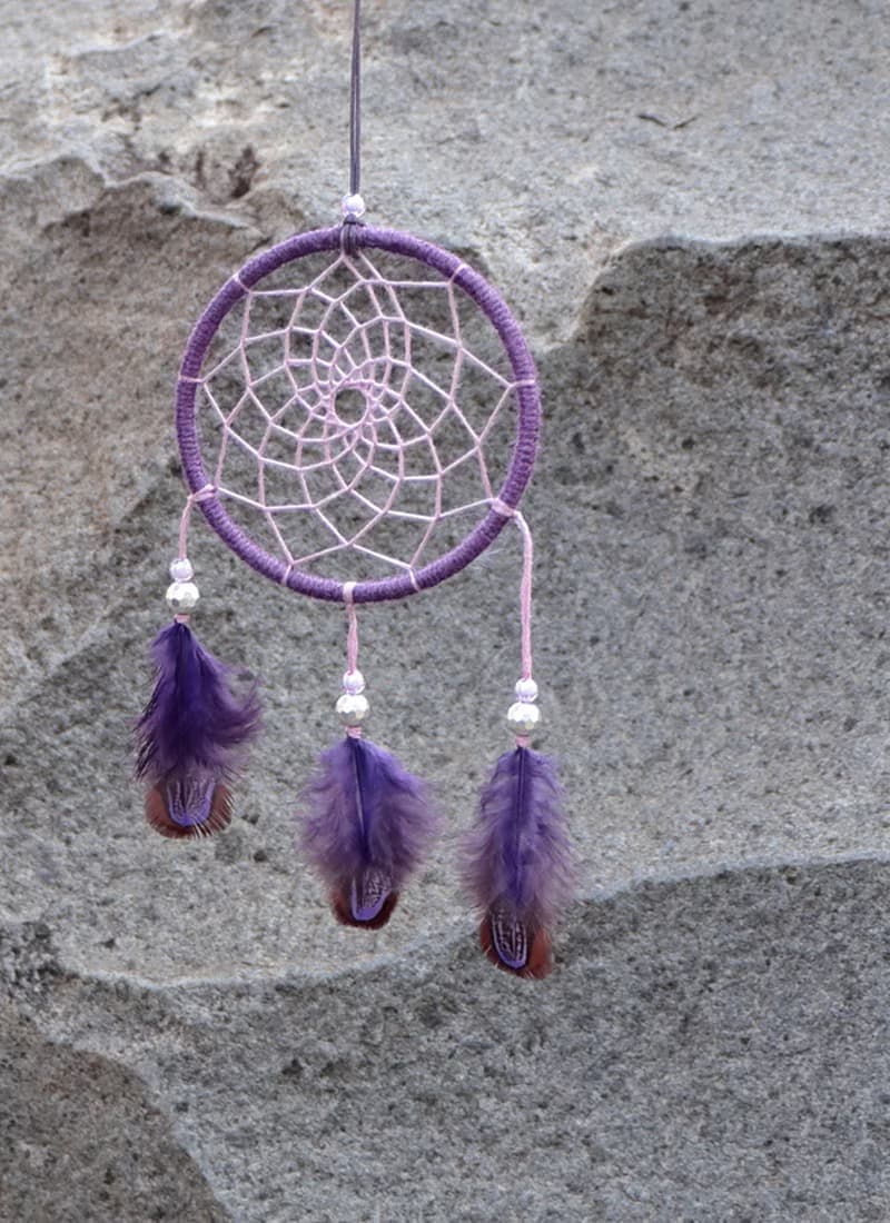 海洋傳說丨手工編織 禮物 捕夢網 Dreamcatcher-寶石紫
