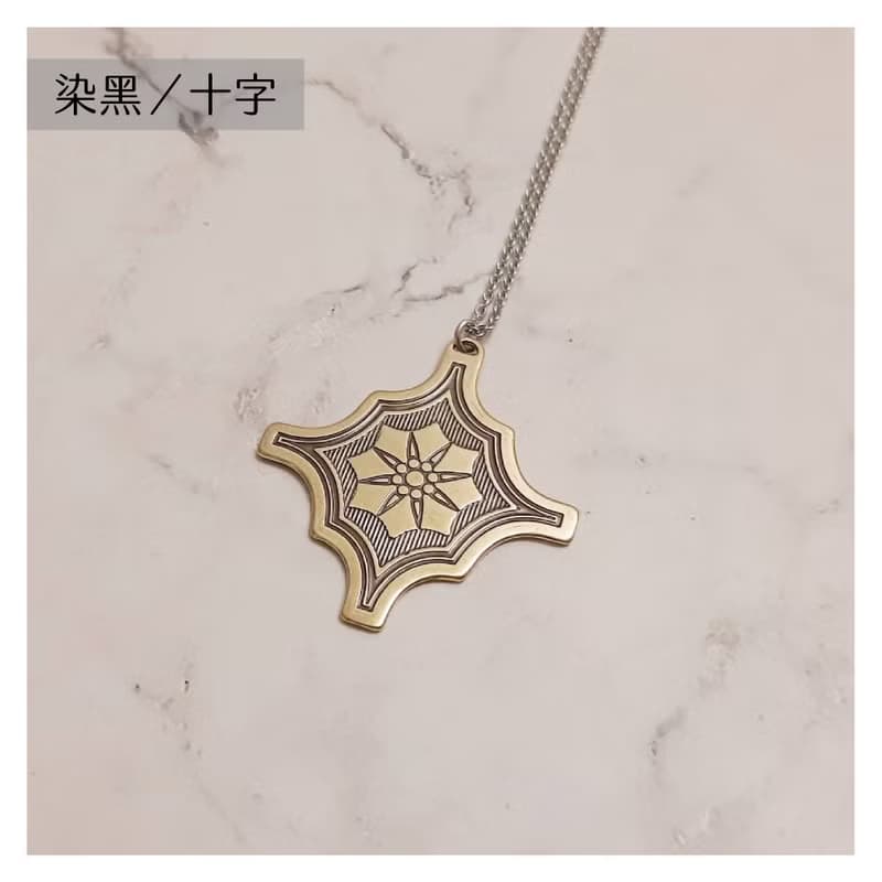 海棠花-手工黃銅項鍊(染黑/原色)