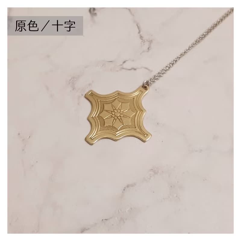 海棠花-手工黃銅項鍊(染黑/原色)