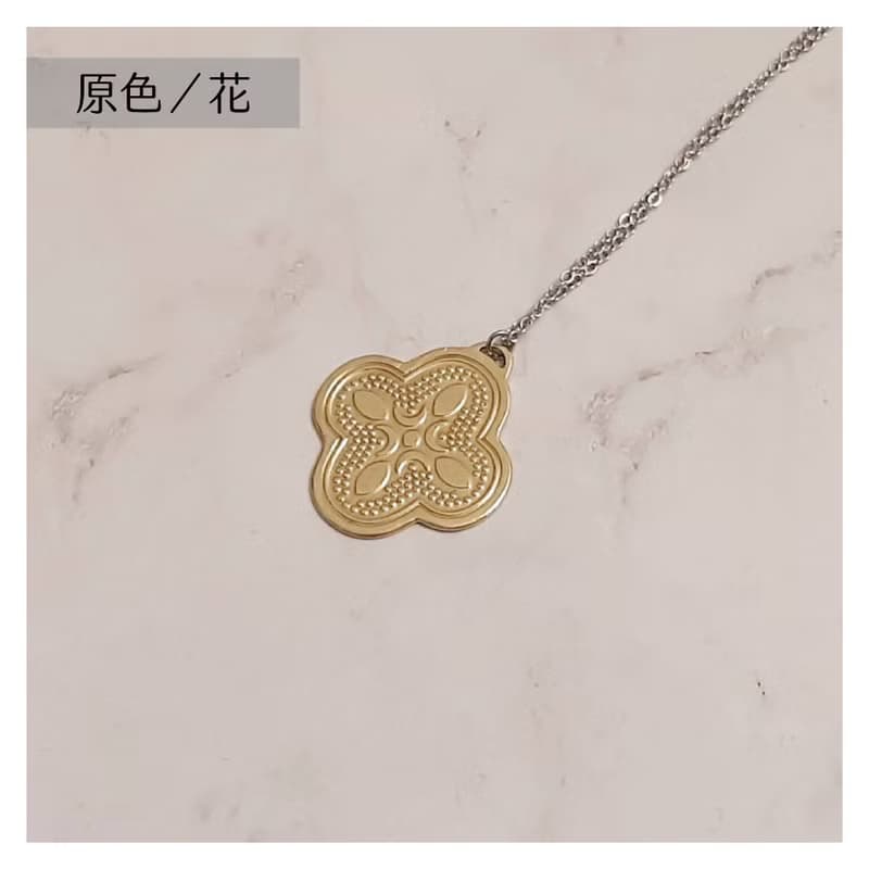 海棠花-手工黃銅項鍊(染黑/原色)