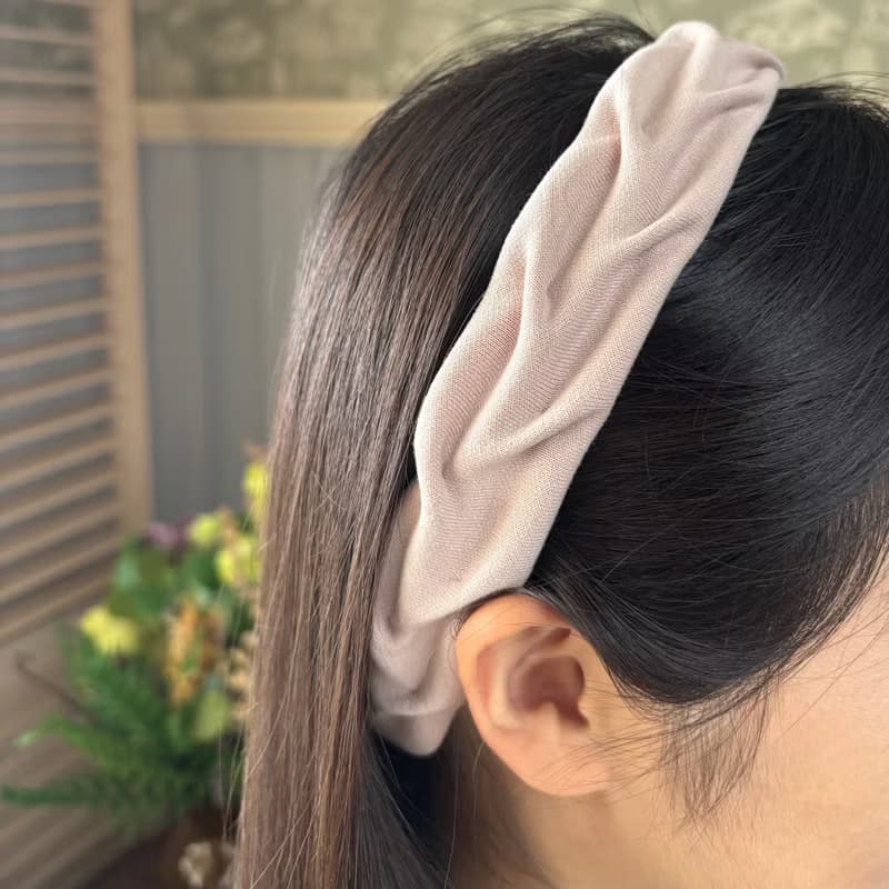 髮帶/淺粉葉子造型  送禮禮品 手作髮飾