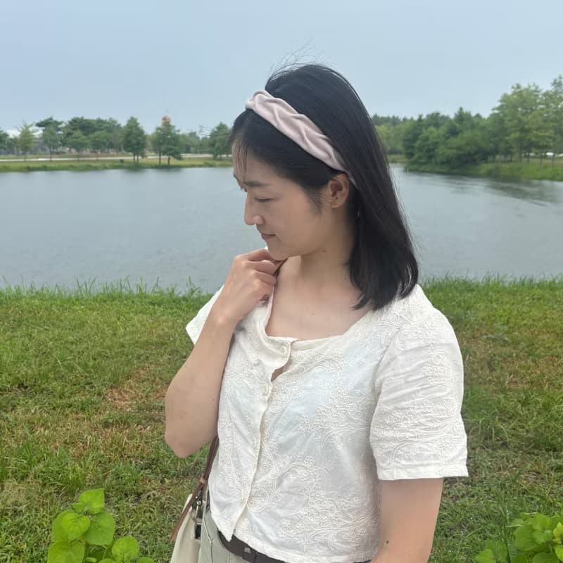 髮帶/淺粉葉子造型  手作 髮飾