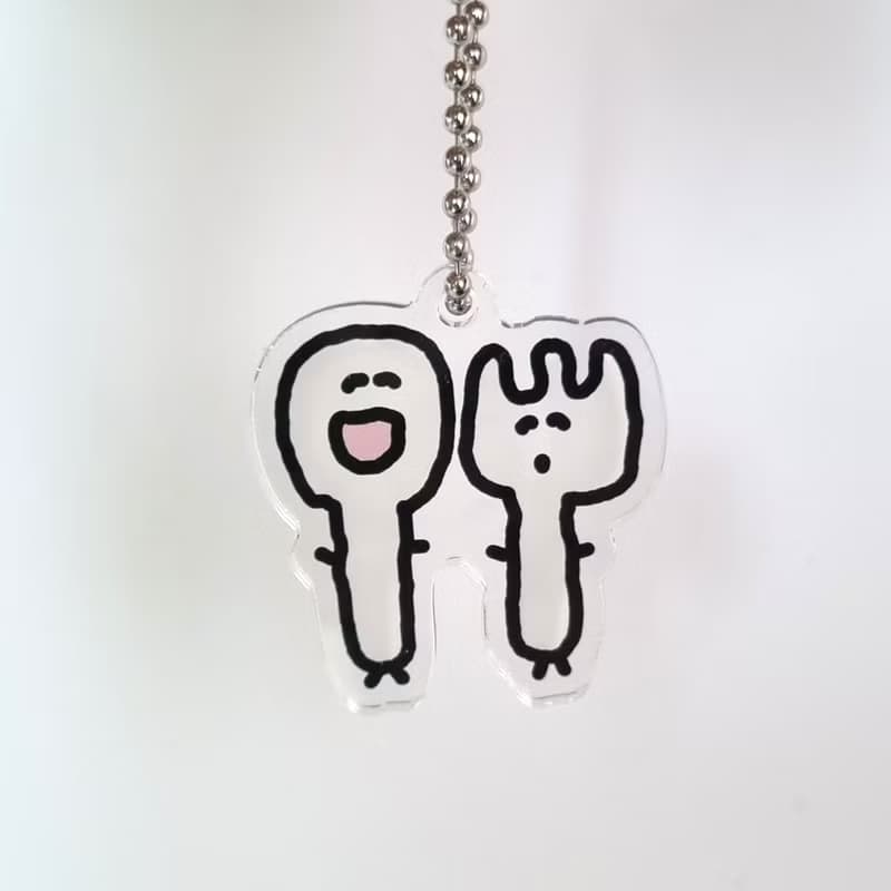 Yum-Yum Acrylic keyring - Spoon and Fork