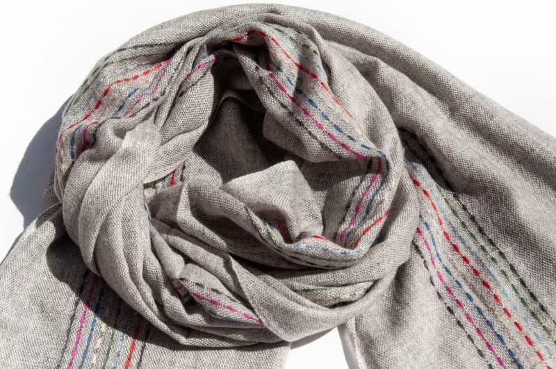喀什米爾Cashmere 針織圍巾 純羊毛圍巾 手織圍巾 編織圍巾-日本
